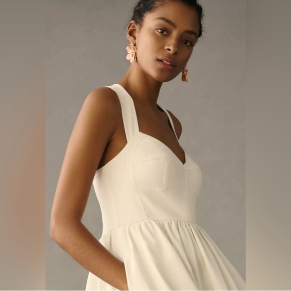 Anthropologie Forever That Girl Denim white long midi dress small - Picture 3 of 5